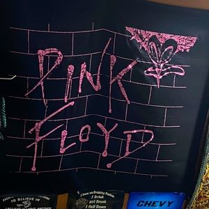 Vintage Pink Floyd The Wall black, and pink tapestry 4’